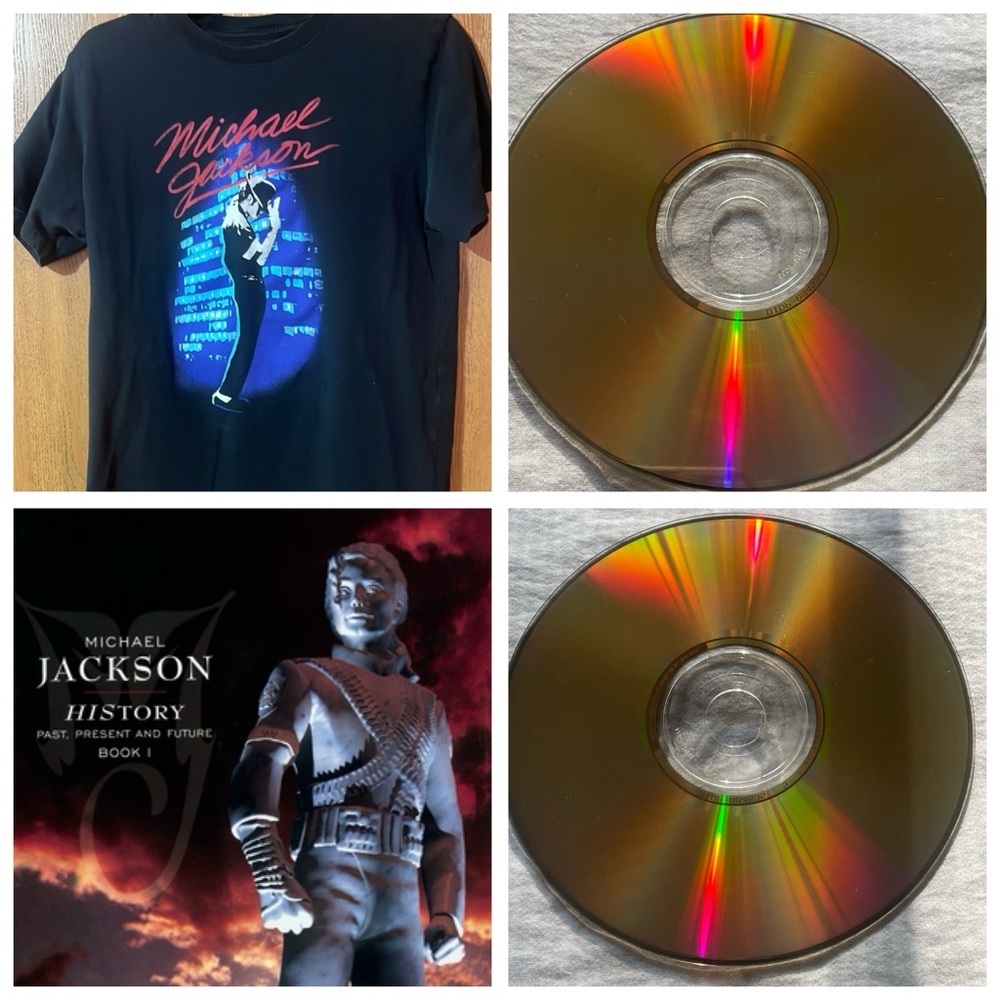 Michael Jackson Black&Blue Retro Graphic Tee - Plus two CD’s (History) no case